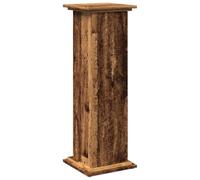 vidaXL Pedestal Expositor con almacenaje Madera Envejecida 31x30x90 cm, Vitrina, Pedestal de exposición, Mesa Auxiliar, Armario de exposición