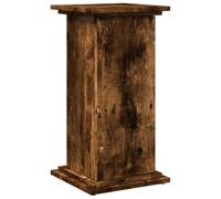 vidaXL Pedestal expositor/vitrina con almacenaje roble ahumado 31x30x60 cm