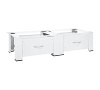 vidaXL Soporte Pedestal Doble para Lavadora con cajones Blanco, Soporte para Lavadora, Plataforma para Lavadora y Secadora, pedestales para lavandería