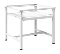 vidaXL Pedestal para lavadora, soporte para lavadora y secadora, elevador de lavadora con estante extraíble, pedestal de lavandería para todas las lavadoras, color blanco