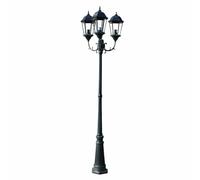 vidaXL Farola de jardín 3 brazos 230 cm verde oscuro/negro aluminio