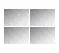 vidaXL Alfombrillas Antideslizantes de Aluminio para Escalones | Conjunto de 4 Rectangulares Texturizados Geométricos para Uso Interior y Exterior Mejora Agarre Diseño Contemporáneo Entrada Pasillo A