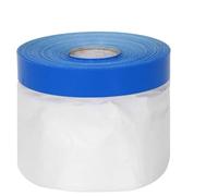 VidaXL Película de enmascaramiento con cinta adhesiva 12pcs transparente y azul, película de enmascaramiento exterior, impermeable, pintor, protección contra el polvo, resistente, fácil de colocar