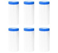 VidaXL - Película de enmascaramiento con cinta adhesiva (6 unidades, transparente y azul, película de enmascaramiento exterior, impermeable, pintor, protección contra el polvo, resistente, fácil de