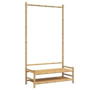 vidaXL Perchero con estantes bambú 103x40x183 cm, guardarropa, Perchero con estantería, Perchero Independiente, Perchero con estantes