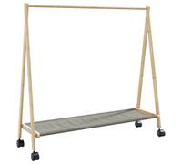 vidaXL Perchero con estantes y Ruedas 106x34x106,5 cm bambú, Perchero, Perchero con Estante, Perchero con Ruedas, Perchero para Colgar Ropa
