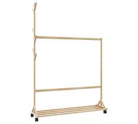 vidaXL Perchero con Ganchos y Ruedas 100x35x157 cm bambú