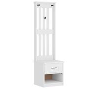 vidaXL Perchero de Entrada SANDNES Madera Pino Blanco 45x40x159,5 cm
