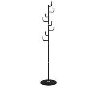 vidaXL Perchero de Hierro con Recubrimiento en Polvo Negro 183 cm