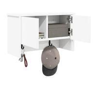 vidaXL Perchero de Pared en Blanco, Mide 50 x 20 x 30 cm, Hecho de Madera de ingeniería. Tiene un diseño Moderno, Ganchos para Colgar, Acabado Mate, aguanta hasta 60 kg, se Mantiene fácil