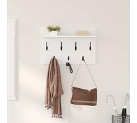 vidaXL Perchero de pared 60 x 40 x 12 cm Madera de ingeniería, Perchero moderno para pasillo, de almacenamiento montada en la pared, organizador de entrada, ganchos decorativos para el hogar