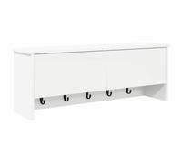 vidaXL Perchero de Pared Blanco de Madera de ingeniería, 80 x 20 x 30 cm. Estantes fáciles de Limpiar y con Ganchos. Ideal para Interiores, se Monta fácilmente por una Persona. Organizador Moderno y