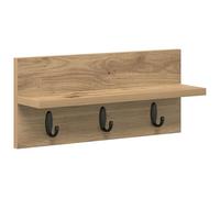 vidaXL Perchero de Pared con Almacenamiento de 40x10.5x18 cm en Roble Artesanal de Madera de ingeniería. Tiene un diseño Moderno para Usar en Interiores, con Ganchos y estantes. Es fácil de Limpiar,
