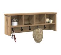 vidaXL Perchero de Pared con Estante Roble Artesanal 75 x 16 x 26 cm, Perchero Moderno de Pared, Estante Funcional para Pasillo, Almacenamiento Interior Que Ahorra Espacio, ¡solución estilosa