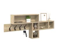 vidaXL Perchero de Pared con Estante Roble Sonoma 100 x 12 x 43,5 cm, Organizador de Pasillo, Perchero Rectangular, solución Moderna de Almacenamiento, Ganchos Elegantes