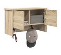 vidaXL Perchero de Pared con Estante Roble Sonoma 50 x 20 x 30 cm, Organizador de Abrigo, Perchero Moderno montado en la Pared, Ganchos rectangulares, diseño Minimalista Que Ahorra Espacio