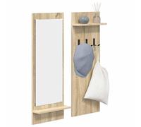 vidaXL Perchero de Pared con Estante Roble Sonoma 70 x 10 x 90 cm, Estante de Pasillo, Perchero Moderno, Soporte de Pared, Vertical, Organizadores para Entrada y Más