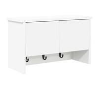 vidaXL Perchero de Pared en Blanco, Mide 50 x 20 x 30 cm, Hecho de Madera de ingeniería. Tiene un diseño Moderno, Ganchos para Colgar, Acabado Mate, aguanta hasta 60 kg, se Mantiene fácil