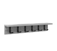 vidaXL Perchero de Pared en Gris Sonoma, Hecho de Madera contrachapada, con Ganchos metálicos para Colgar. Ideal para organizar tu Pasillo. Es fácil de armar, Tiene un Acabado Mate, se Limpia sin pr