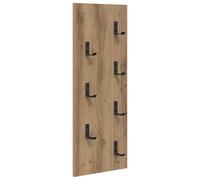 vidaXL Perchero de Pared en Roble Artesanal, de Madera Engineered, con Acabado Mate. Mide 30 x 1.5 x 80 cm. Ideal para Colgar Abrigos, Bolsas y Gorras. Tiene Ganchos Que aguantan hasta 10 kg Cada uno