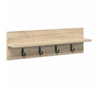 VidaXL - Perchero de pared de madera de roble Sonoma de 60 x 10,5 x 18 cm para uso en interiores con acabado marrón mate de estilo moderno.