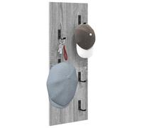 vidaXL Perchero de pared de madera gris Sonoma 30 x 1,5 x 80 cm. Diseño moderno, fácil de limpiar, con ganchos robustos. Ideal para ahorrar espacio y mantener la entrada ordenada.