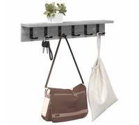 vidaXL Perchero de Pared en Gris Sonoma, Hecho de Madera contrachapada, con Ganchos metálicos para Colgar. Ideal para organizar tu Pasillo. Es fácil de armar, Tiene un Acabado Mate, se Limpia sin pr