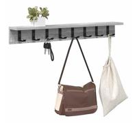 vidaXL Perchero de Pared Gris Sonoma 80 x 10,5 x 10,5 cm, Perchero Moderno para Pared, Organizador de Entrada, solución Rectangular, Estante Funcional y Ganchos