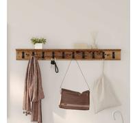 vidaXL Perchero de pared Madera vieja 100 x 10,5 x 10,5 cm, Perchero moderno para pared, organizador de entrada, rectangular, estante y ganchos