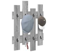 vidaXL Perchero de Pared con Almacenamiento Gris Sonoma 60 x 3 x 82 cm, Perchero Moderno, Diseño Rectangular, Montado en Pared, Organizador de Entrada, Decoración Práctica y Funcional