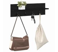 vidaXL Perchero de Pared Roble Negro 60 x 10,5 x 18 cm, Perchero Moderno y Elegante, Organizador para Entrada, práctica solución para Espacios Interiores