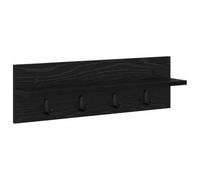 vidaXL Perchero de Pared Negro Roble 60 x 10.5 x 18 cm, Hecho de Madera de ingeniería. Tiene Ganchos de Metal y es un Organizador Ideal para el Pasillo. Es fácil de Montar y soporta Mucho Peso. Tien