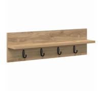 vidaXL Perchero de Pared Roble Artesanal 60 x 10,5 x 18 cm, Estante de Pared Elegante, Organizador Moderno de Abrigos, Estante Minimalista para la Entrada, Colgador Funcional
