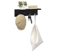 vidaXL Perchero de Pared Roble Negro 40 x 10,5 x 10,5 cm, Organización de Pasillo, Estante Moderno, Ganchos de Pared, Organizador Que Ahorra Espacio, Estante Funcional