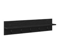 vidaXL Perchero de Pared Roble Negro 80 x 10,5 x 18 cm, Estante de Pared Elegante, Organizador Moderno de Abrigos, Estante Minimalista para la Entrada, Colgador Funcional