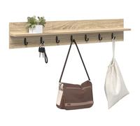 VidaXL - Gancho de pared para ropa de roble Sonoma (100 x 10,5 x 18 cm) Diseño compacto y moderno en tablero de partículas marrón y beige.