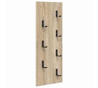 vidaXL Perchero de pared Roble Sonoma 30 x 1,5 x 80 cm, Perchero de pared para pasillo, ganchos rectangulares, ideal para organizar tu entrada y amueblar tu hogar