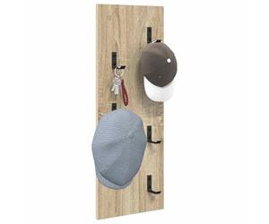 vidaXL Perchero de Pared Roble Sonoma 30 x 1,5 x 80 cm, Perchero Moderno Rectangular para Pared, Ganchos de Entrada, Almacenamiento y organización en casa