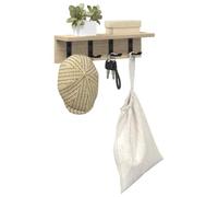 vidaXL Perchero de Pared de Roble Sonoma de 40 x 10.5 cm, un Organizador Moderno para el Pasillo. Hecho de Madera de ingeniería, con Ganchos de Metal y una Superficie fácil de Limpiar. Ideal para co