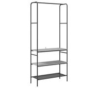 vidaXL Perchero en Gris Sonoma de Madera Engineered y Acero, Mide 77 x 30 x 171 cm. Se Monta en la Pared y Tiene un Gran Espacio de Almacenamiento. Viene con un Acabado Mate Que es Resistente al óxid