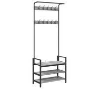 vidaXL Perchero Otro Gris Sonoma 75 x 34 x 184 cm Madera contrachapada, Perchero Rectangular Moderno, pies Ajustables, Resistente, Organizador Multifuncional para la Entrada