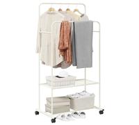 vidaXL Perchero para Ropa con Estante con Rueda 80 x 53 x 156 cm, Perchero Moderno, Organizador de Metal Resistente, Ahorra Espacio en el Dormitorio, Muestra tu Ropa con Estilo