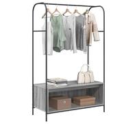 vidaXL Perchero para Ropa Gris 100 x 44 x 160 cm Madera de ingeniería, Perchero Moderno para la Sala, solución Funcional, Almacenamiento Elegante, Organizador Compacto, Dormitorio