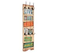 vidaXL Perchero Pared Live Life con 6 Ganchos 120x40cm Decoración Casa Hogar