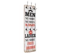vidaXL Perchero Pared Men Ladies con 6 Ganchos 120x40cm Decoración Casa Hogar