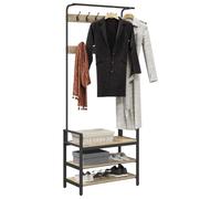 vidaXL Perchero Roble Sonoma 75 x 34 x 184 cm Madera contrachapada, Perchero Rectangular Moderno, pies Ajustables, Resistente, Organizador Multifuncional para la Entrada