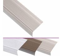 vidaXL Perfiles de peldaños forma de L 15 uds aluminio champán 90 cm, cantonera para peldaños, perfil de seguridad para escalera, laminado para peldaños