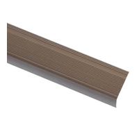 vidaXL Perfiles de peldaños Forma de L 15 uds Aluminio marrón 134 cm, cantonera para peldaños, Perfil de Seguridad para Escalera, Laminado para peldaños