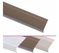 vidaXL Perfiles de peldaños forma de L 15uds aluminio marrón 100 cm, cantonera para peldaños, perfil de seguridad para escalera, laminado para peldaños