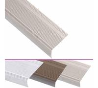 vidaXL Perfiles de peldaños forma de L 5 uds aluminio champán 100 cm, cantonera para peldaños, perfil de seguridad para escalera, laminado para peldaños